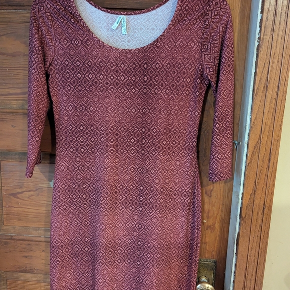 Mudd Red Bodycon Dress Scoop Neck 3/4 Sleeve - Picture 1 of 8